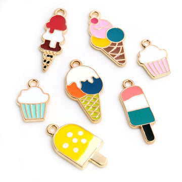 Colorful Enamel Ice Cream Charms in Five Sweet Designs