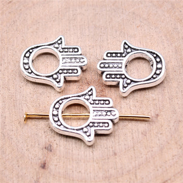 Hamsa Hand Openwork Beads in Three Antique Metal Finishes