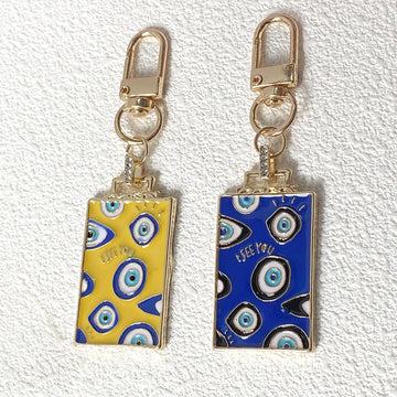 I See You Evil Eye Rectangle Keychains Gold 2 Colors