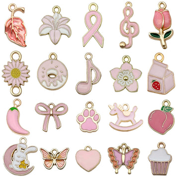 Pink Bow and Butterfly Metal Charms with 40 Listed Options