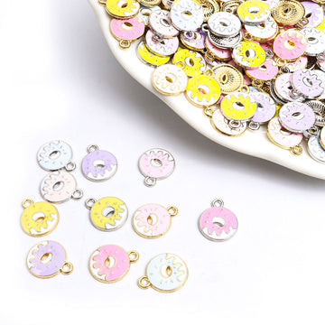 Enamel-Look Gold Silver Donut Alloy Charms in 12 Styles