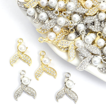 Pearl Crystal Mermaid Tail Jewelry Components For DIY Earrings And Bracelets Charms