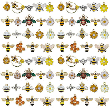 Colorful Bee Metal Charms with 34 Listed Options for DIY Jewelry Making