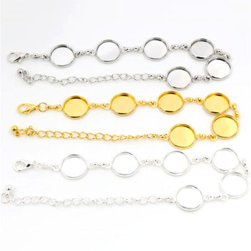 Five-Setting Round Cabochon Bracelet Trays in Three Finishes
