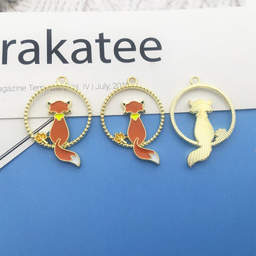 Gold-Tone Leaf and Mermaid Metal Charms with 4 Listed Options