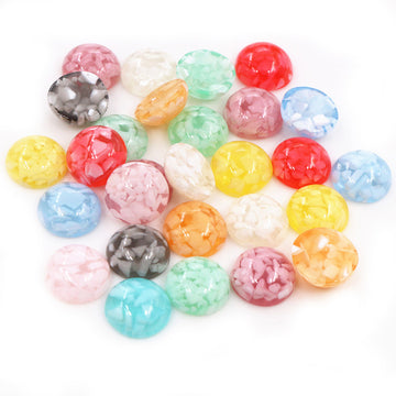 Faceted Round Resin Cabochons in Eight Translucent Colors
