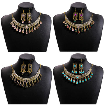 Nine Necklace and Earring Statement Jewelry Sets in Mixed Colors