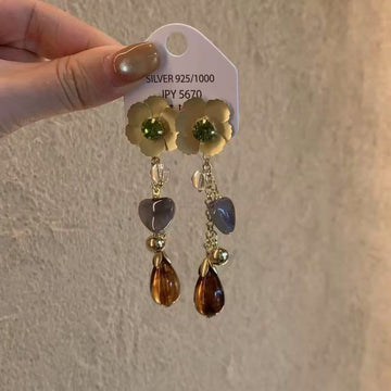 Brown Resin and Beaded Statement Earrings in Fifty Designs