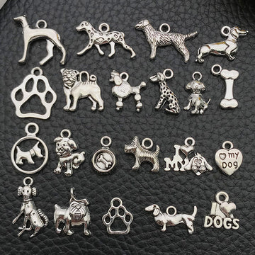 Antique Silver Dog Metal Charms with 22 Listed Options