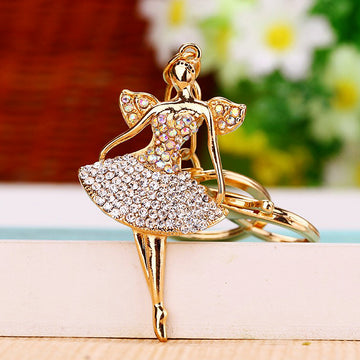 Jeweled Angel Character Keychains in Four Pictured Designs and Colors