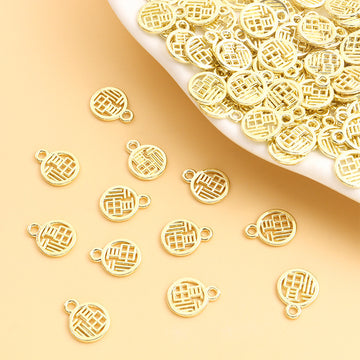Openwork Chinese Fu Character Gold Tone Alloy Charm Pendant