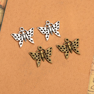 Dotted Openwork Butterfly Metal Charm Pendants for Jewelry Making