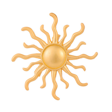 Gold Tone Sunflower Two Designs Metal Brooch Pin for Jackets and Lapels