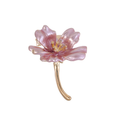 Front product view of the flower brooch pin in red and pink