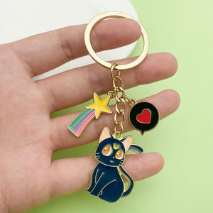 Black White and Patterned Cat Bag Charms in Twelve Styles