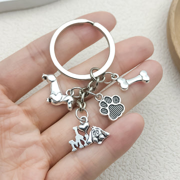 Dog Charm Keychains Featuring Dog Across 15 Pictured Variations