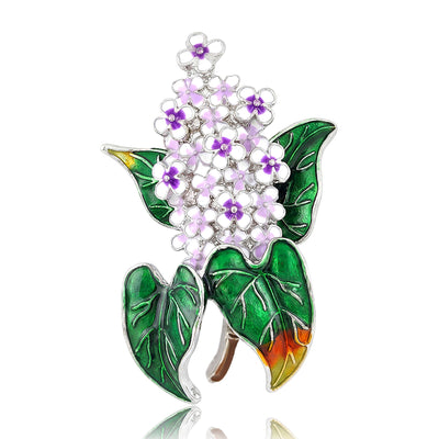 Lilac Flower Brooch shown alone on a light background