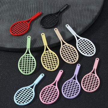 Painted Metal Tennis Racket Charm Pendants Hollow Head Ten Colors