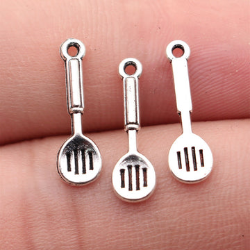 Antique Silver Miniature Kitchen Utensil Pendant Charms
