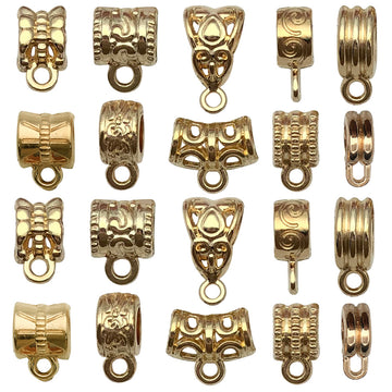 Alloy Gold-Tone Three-Way Bail Metal Charms with 16 Listed Options