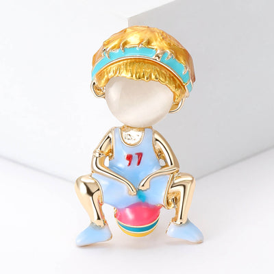 Basketball Player Brooch on white background