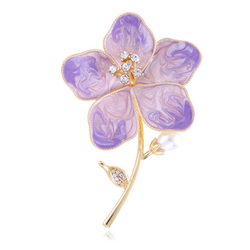 Orchid Two Designs Metal Brooch Pin for Jackets and Lapels