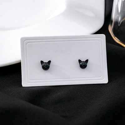 Primary supplied view of black cat face stud earrings