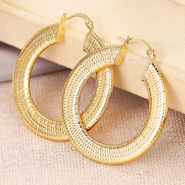 Gold Textured Hoop Earrings Six Distinct Design Styles