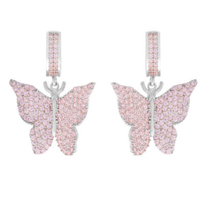 Crystal Butterfly Earrings In Four Color And Drop Styles