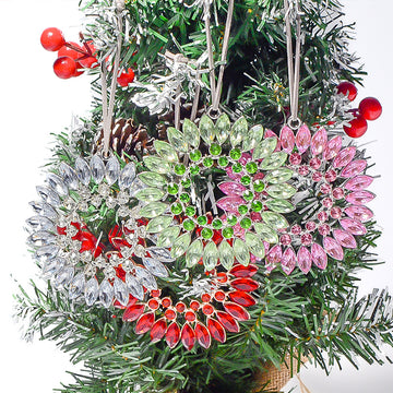 Marquise Rhinestone Circular Christmas Wreath Hangers 2 Colors