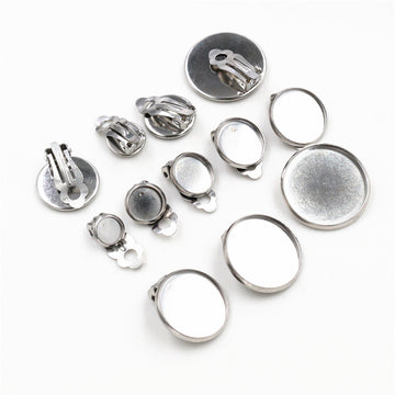 Round Clip On Earring Tray Blanks in Eight Pad Sizes