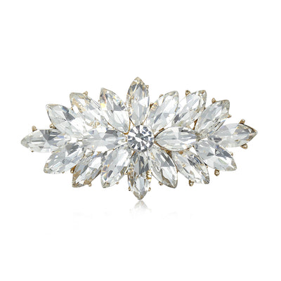 Crystal Cluster Bar Brooch front view on a plain background
