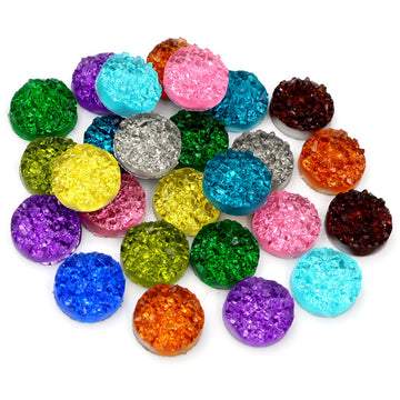 Round Resin Crystal Cluster Flatback Cabochons in 38 Variations