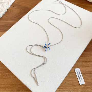 Blue Starfish And Pearl Beaded Necklaces In Two Styles