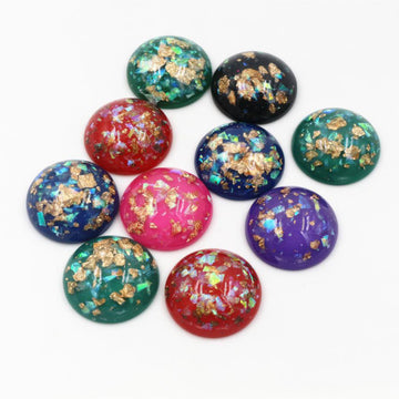 Gold Fleck Oval Resin Cabochons in Eight Color Options
