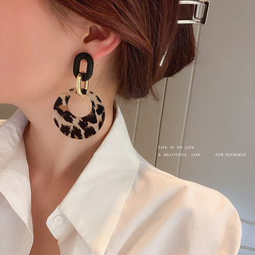 Twenty Seven Style Leopard Print Geometric Earrings
