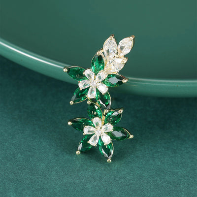 Crystal Flower Vine Brooch shown on a clean white display