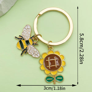 Bee and Honeycomb Charm Keychains in 11 Pictured Variations for Bags and Keys