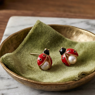 Primary supplied view of ladybug pearl-look novelty studs