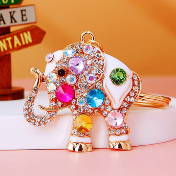 Crystal Elephant Keychains in Five Colors plus Assorted Color Option