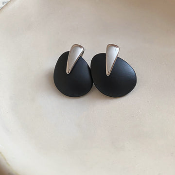 Black Wood Teardrop Stud Earrings Fashion Jewelry Collection