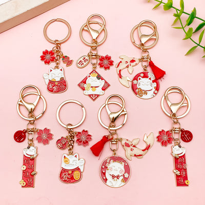Image 1 showing a bunch of key chains with different designs.