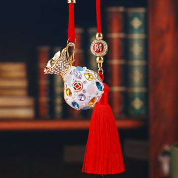 Jeweled Fortune Pouch Car Hangers in Four Colors plus One Plain Red Tassel