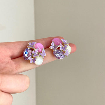 Colorful Crystal Butterfly Stud Earrings in Four Options