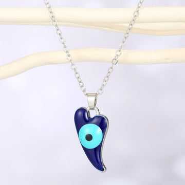 Silver Tone Chili Pepper Evil Eye Pendant Necklaces in Two Colors