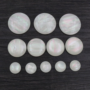 White Imitation Shell Round Resin Flatback Cabochons