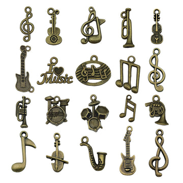 Gold-Tone Musical Instrument Metal Charms with 26 Listed Options