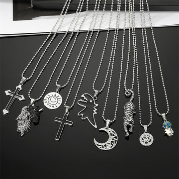 Silver Tone Assorted Character and Symbol Pendant Necklaces