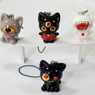 Main product view of gothic Monster Cat Figurine Phone Strap Charms in Four Designs