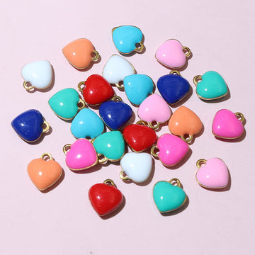 Colorful Enamel Mini Heart Charms in Nine Color Options